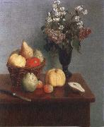Henri Fantin-Latour Still life with Flowers and Fruit oil painting on canvas